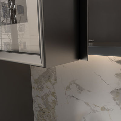 qualité  2.4m Matte Black Aluminum Furniture Profile For Wardrobe Cabinet Door Glass usine