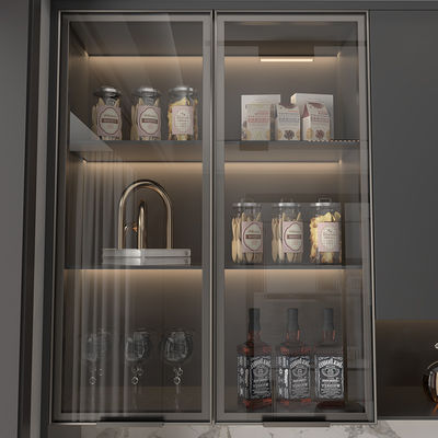 Profil de meubles en aluminium modulaire de cuisine par électrophorèse pour porte de cabinet