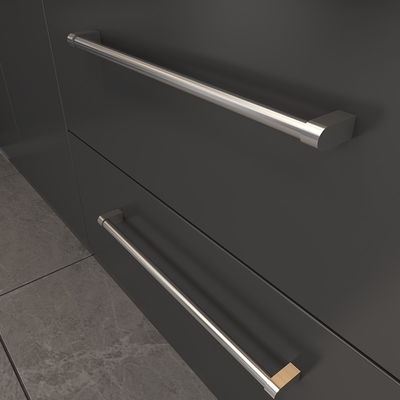 Manches de placard anodisé de salle de bain noir mat