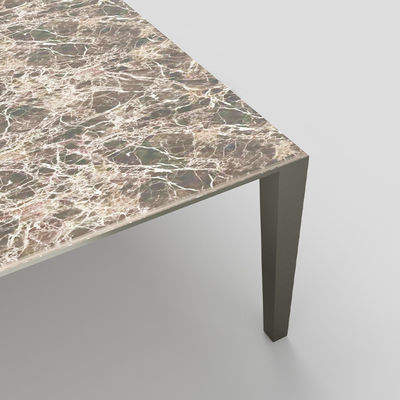 Meubles de maison en aluminium sur mesure 6 mm Table à manger en marbre 4 places Carré
