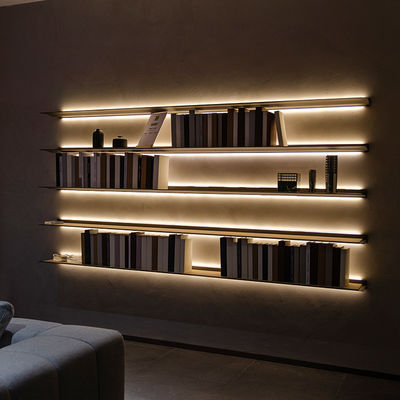 Mobilier de maison en aluminium en forme de L Lumière LED Étagères flottantes 100cm 120cm