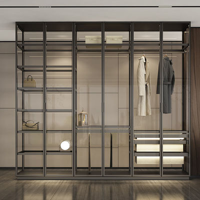 Mobilier de maison en aluminium en verre Walk In Closet