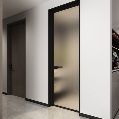 Salle de bains personnalisée portes intérieures vitrées glacées translucides en aluminium