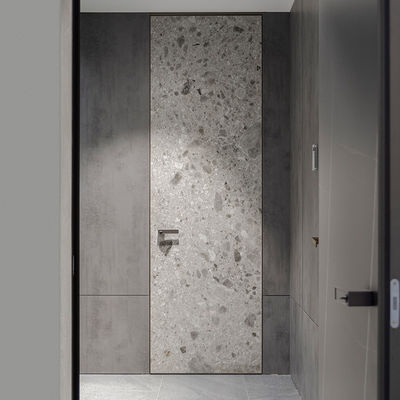 Portes intérieures insonorisées en aluminium noir à cadre en pierre de roche