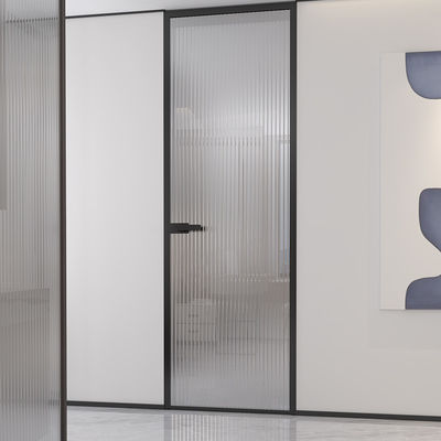 Vitrage glacé glacé glacé glacé portes intérieures cadre en aluminium