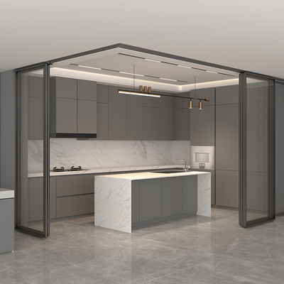 OEM Cuisine modulaire en aluminium avec armoires de garde-manger Porte en verre