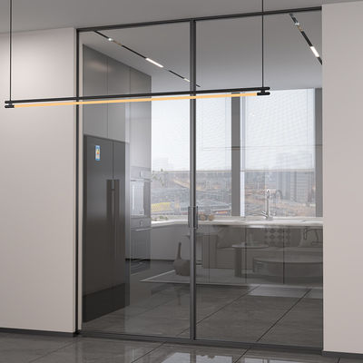 Porte en aluminium intérieur à châssis de ménage porte vitrée en verre isolant le son