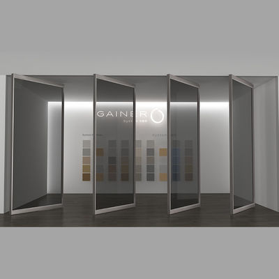 Porte d'entrée pivotée en verre d'aluminium porte de douche pivotée encastrée multi-panneau