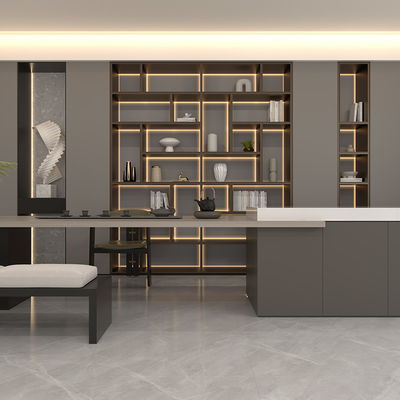 Couche de cuisine ODM Armoire de rangement modulaire vitrine vitrine vitrine en verre avec lumières