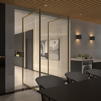 Porte à pivot intérieur en aluminium de luxe étanche au vent