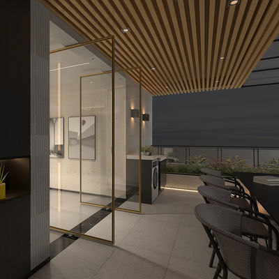 Porte à pivot intérieur en aluminium de luxe étanche au vent