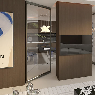 Portes intérieures en aluminium de catégorie A portes pivotantes en verre transparent