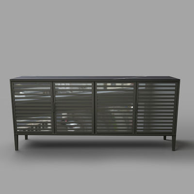 Meubles en verre et en aluminium sur mesure