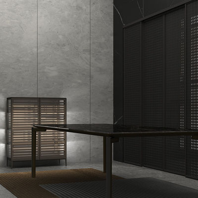 Meubles de salon de luxe rangement en aluminium + matériau en verre