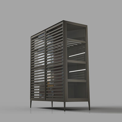 Meubles de salon de luxe rangement en aluminium + matériau en verre