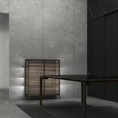 Meubles de salon de luxe rangement en aluminium + matériau en verre